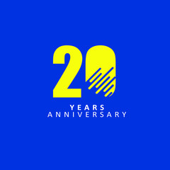 20 Year Anniversary Vector Template Design Illustration