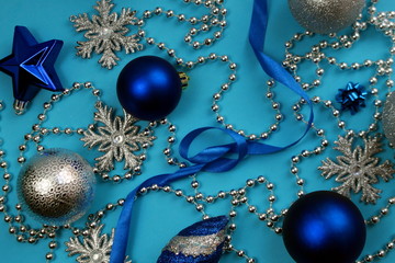 texture christmas mood in blue and silver tones