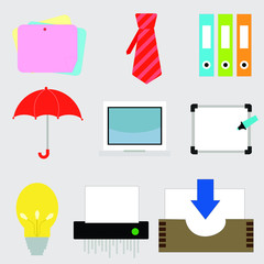 Set of 9 business icons. Universal Modern Icons. - Vector