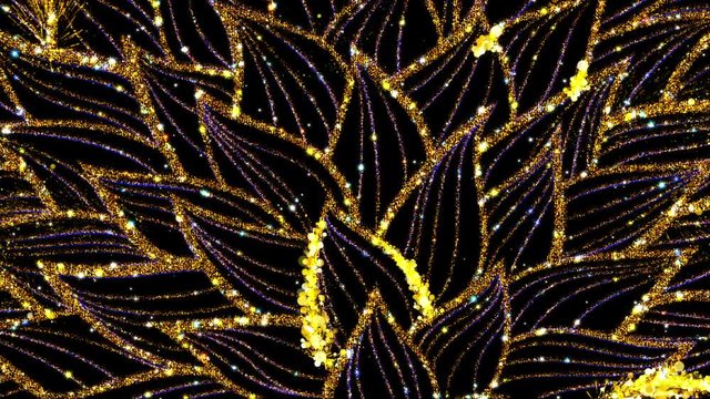 Pattern Golden Flower Petals Loop Background