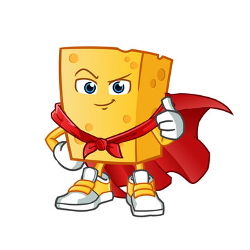 recommend clip art: cheese super hero mascot vector cartoon illustration