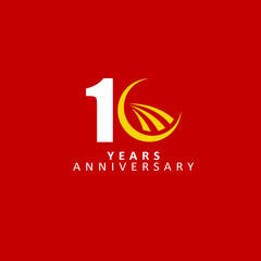 10 Year Anniversary Vector Template Design Illustration