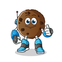 cookie robot mode mascot vector cartoon illustration