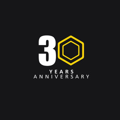 30 Year Anniversary Vector Template Design Illustration