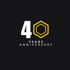 40 Year Anniversary Vector Template Design Illustration