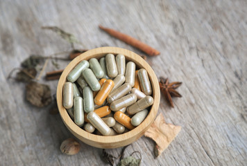 Herbal medicine from organic herb for healthy eating 