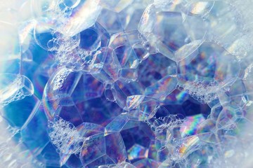 soap foam macro background.blue texture of soap foam close-up. Bath foam.Lightness and airiness.Foamy Cleaner Background.Cleanliness and order concept