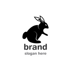 Rabbit Logo template vector icon illustration