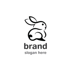 Rabbit Logo template vector icon illustration