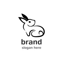Rabbit Logo template vector icon illustration