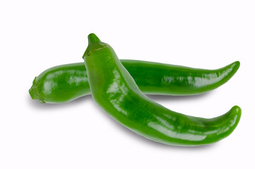 Raw green pepper pods