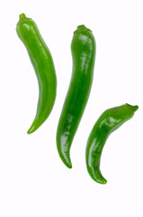 Raw green pepper pods