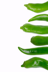 Raw green pepper pods