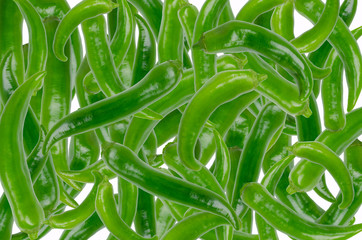 Raw green pepper pods