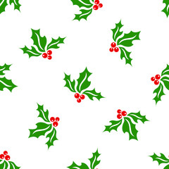 Mistletoe seamless background pattern.