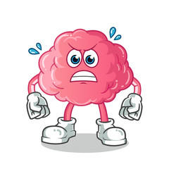 brain angry mascot vector cartoon illustration