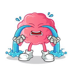 brain cry mascot vector cartoon illustration