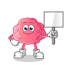brain announcement board mascot vector cartoon illustration