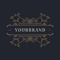 Luxury Logo Template Elegant Ornament for Restaurant, Royalty, Boutique, Cafe, Hotel, Heraldic, Jewelry, Fashion