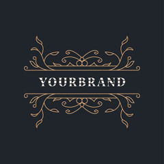 Luxury Logo Template Elegant Ornament for Restaurant, Royalty, Boutique, Cafe, Hotel, Heraldic, Jewelry, Fashion