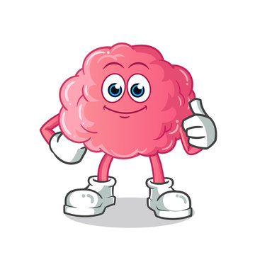 recommend clip art: brain thumbs up mascot vector cartoon illustration