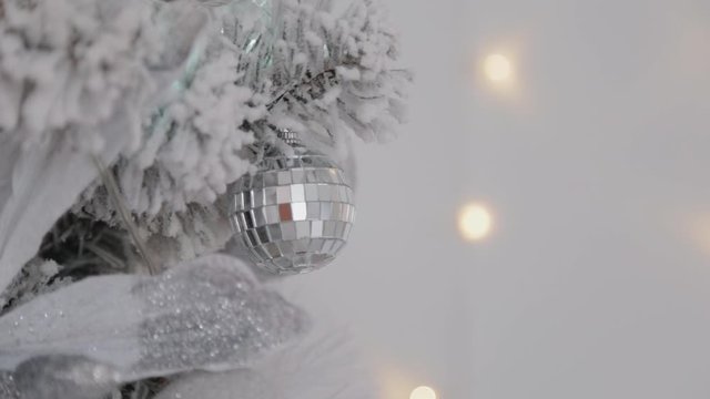 Beautiful Christmas silver tree. New Year 2020.