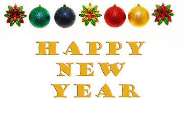 New Year's greeting card 2020. White background.