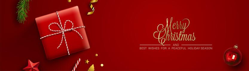 Christmas background, banner, frame, header, background or greeting card design. Vector Illustration - 300272025