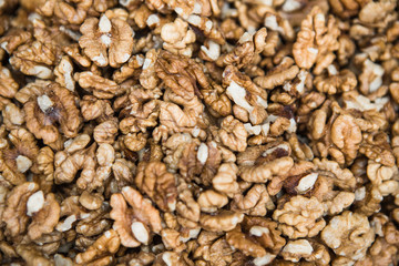 Natural walnut seeds background pattern texture