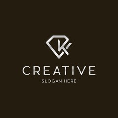 Letter K Diamond Luxury Creative Icon Logo Design Template Element Vector