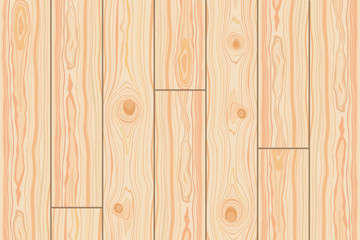 Fototapeta premium Wooden striped textured background. Brown wooden wall, plank, table or floor surface. Cutting chopping board. Boardwalk surface with place for your text. Vector Illustration.