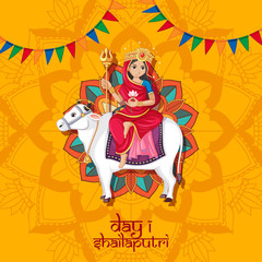 Navaratri poster design with goddess