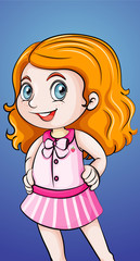 Cute girl in pink dress