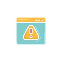 Alert web page flat icon, vector sign, Website with exclamation sign colorful pictogram isolated on white. Symbol, logo illustration. Flat style design