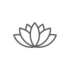 Lotus line icon on white background
