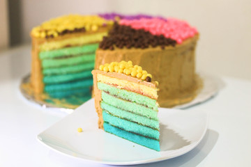 Homemade Delicious Traditional Cakes With Cream 