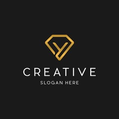 Letter Y Diamond Luxury Creative Icon Logo Design Template Element Vector