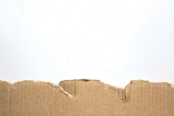Paper texture kraft cardboard goffered. Cardboard ripped edge.