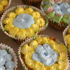 Homemade Delicious Cup Cakes With Cream