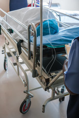 Nurse and patient in the  hospital