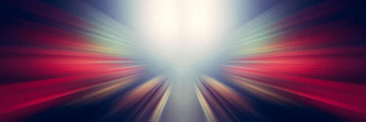 Dynamic white and red lines of light. Light from central point.