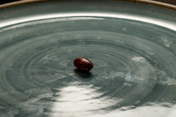 bean alone in the middle of a plate