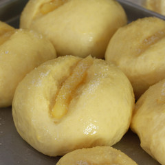Homemade Delicious And Fresh Baked Bread With Cheese and Chocolate