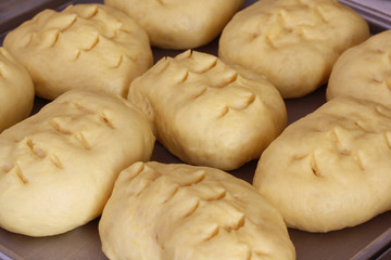 Homemade Delicious And Fresh Baked Bread With Cheese and Chocolate