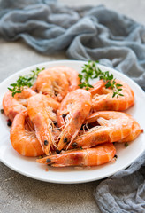 Shrimps on a plate