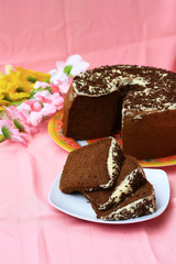 Homemade Indonesian Traditional Chocolate Cake, Fresh And Delicious