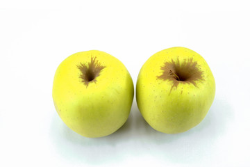 yellow apple on a white background