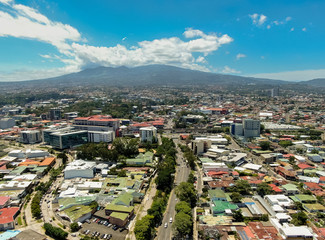 Fototapeta na wymiar Beautiful aerial view of the town of San Pedro Costa Rica 