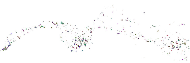 microplastic particle, nurdles pollution isolated on white background