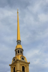 Spire of Peter and Paul Cathedral in St. Petersburg, Russia